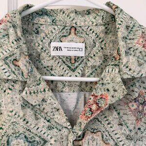 Zara Stylish Button Up - Men's M - Unique Pattern